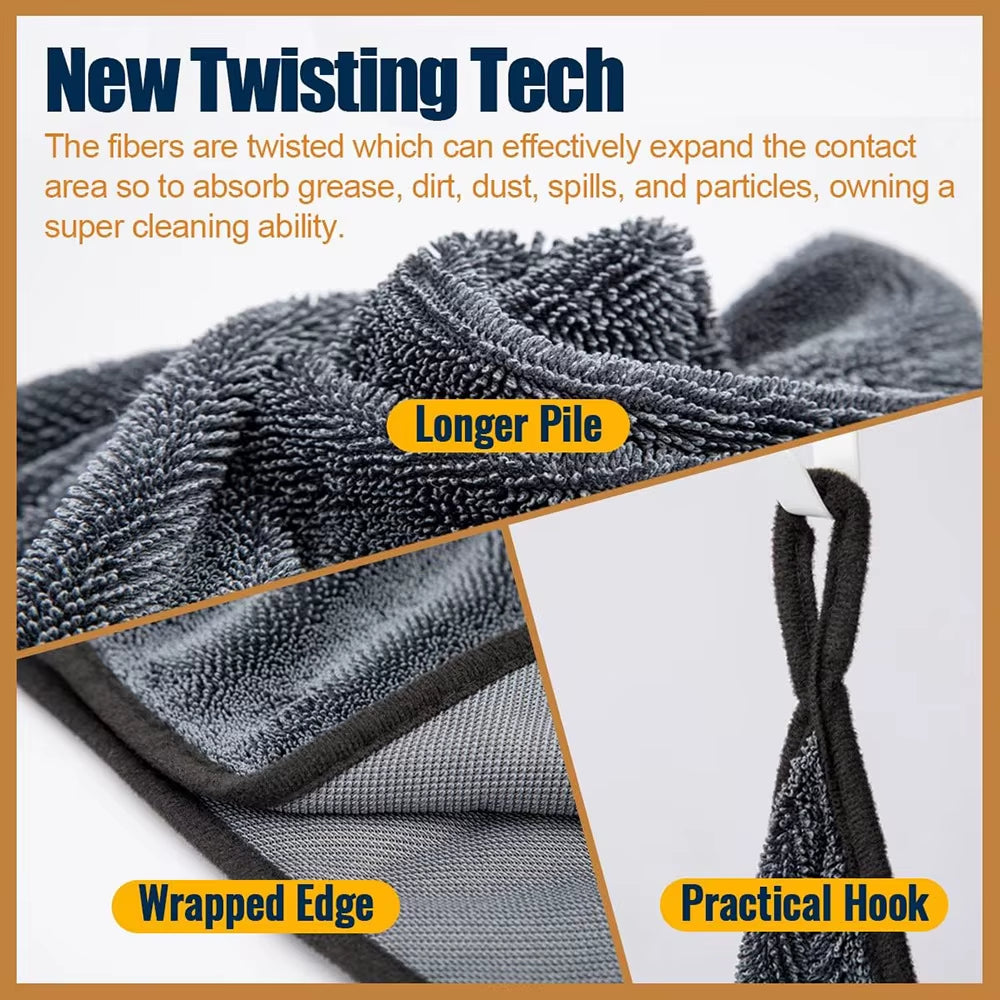 40*40*60Cm 600GSM Microfiber Car Wash Drying Towel Lint Streak Free Auto Cleaning Cloth Soft Absorbent Microfiber Car Towel