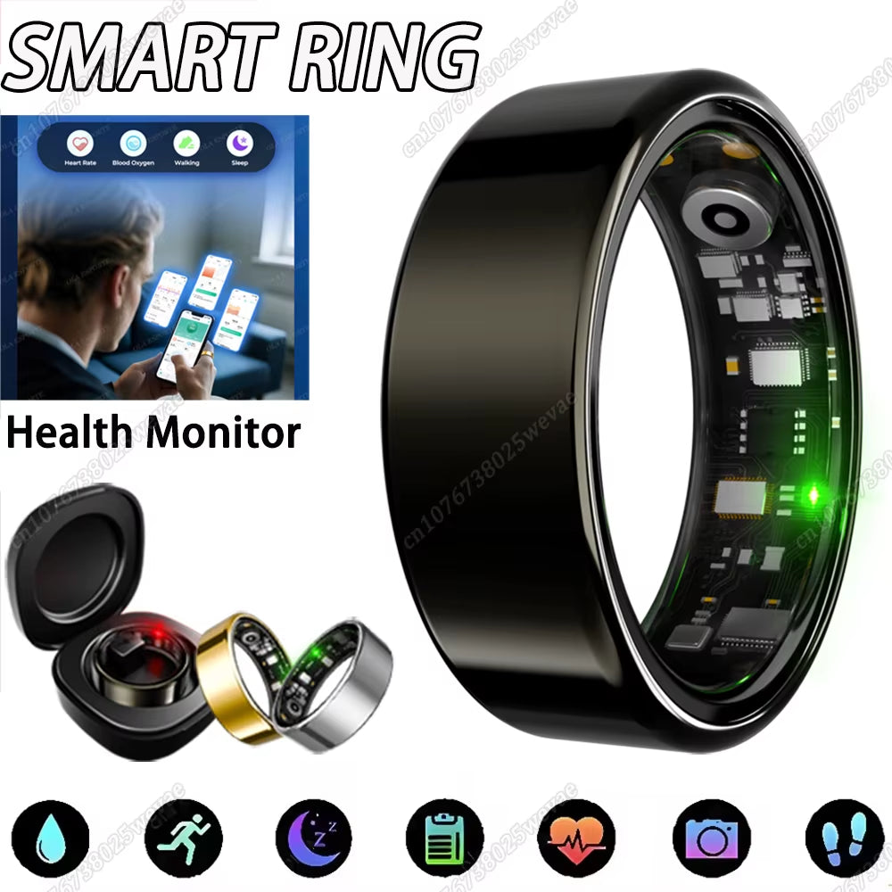 New Smart Ring 2025 Bluetooth Call Heart Rate Blood Pressure Monitor Smartring 5ATM Waterproof Sports Health Ring Men Women Gift